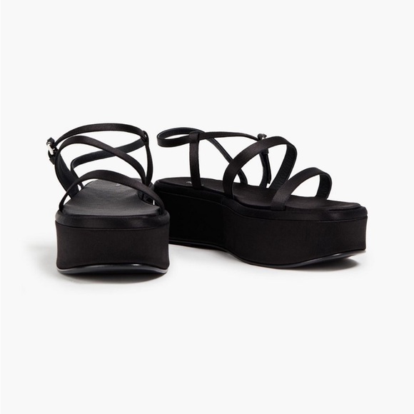 The Row Wedge Platform Sandals Black Satin Size EU 38 - Picture 2 of 4